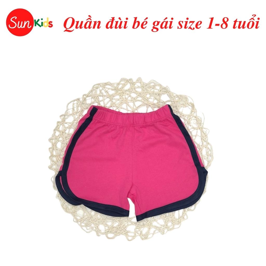 Quần đùi bé gái SUNKIDS1, quần đùi cho bé chất cotton mềm mát, size 1-8 tuổi, nhiều màu