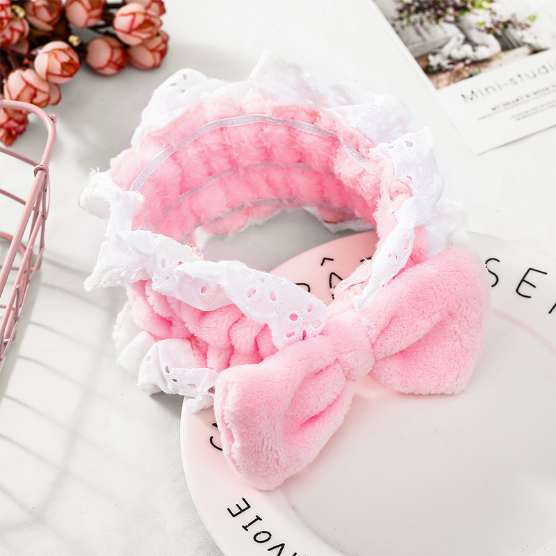 Băng đô vải phối ren thắt nơ xinh xắn thời trang cho nữ