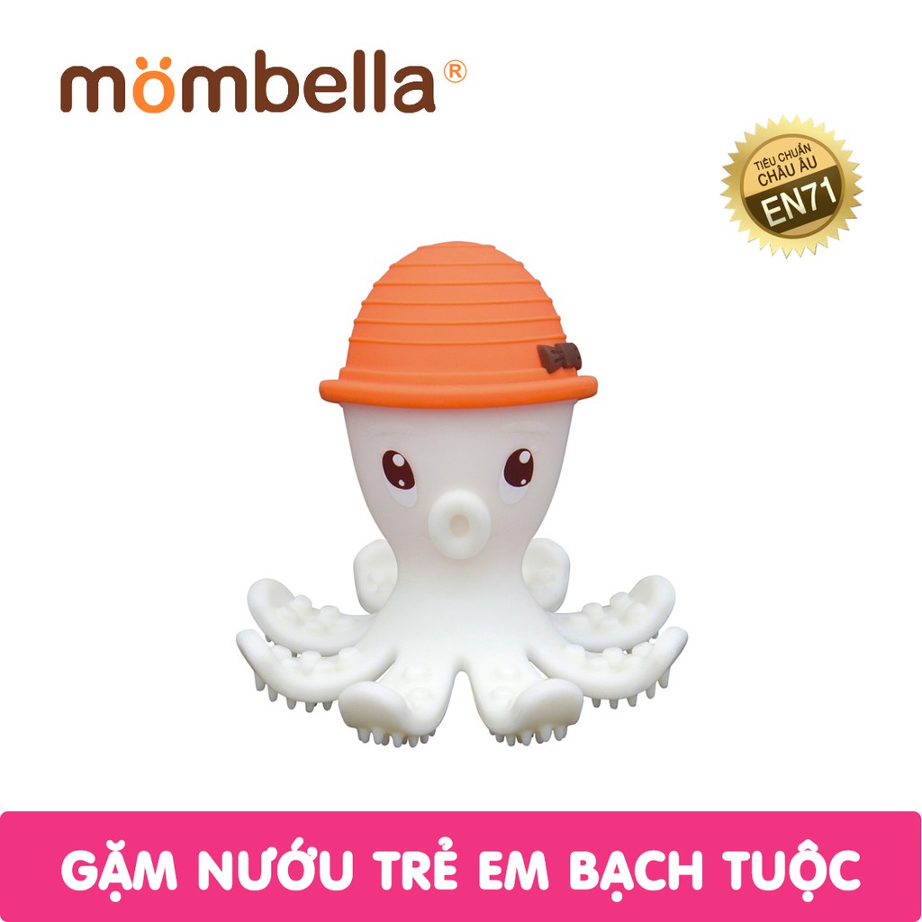 Gặm nướu Mombella hình bạch tuộc cho bé, chất liệu silicon an toàn, giúp bé phát triển kĩ năng