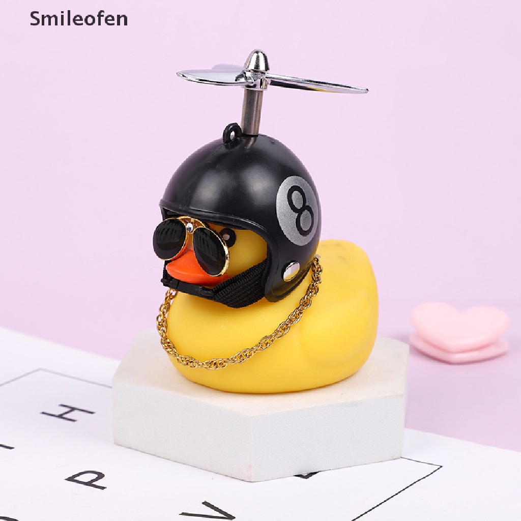[Smileofen] Chú Vịt Vàng Đội Mũ Bảo Hiểm Có Dây Treo Trang Trí Xe Hơi Không Có Đèn