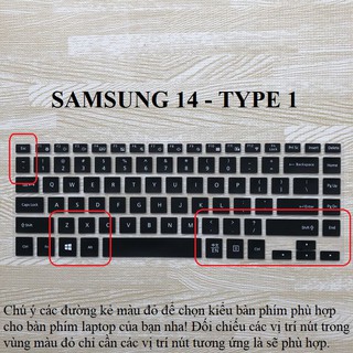 Miếng silicon phủ bàn phím laptop Samsung từ 13 đến 14 inch - Ôm phím