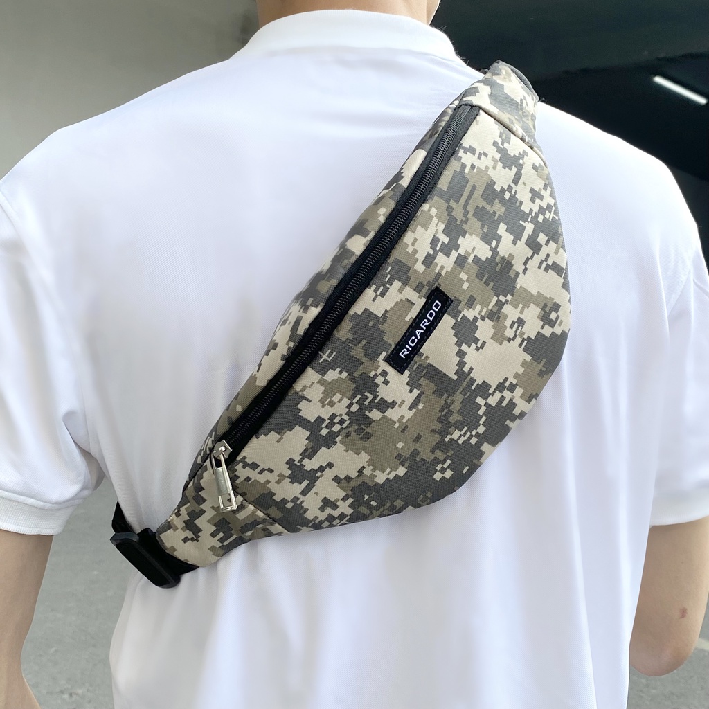 Túi đeo chéo nam nữ camo mini vải Oxford siêu bền chống nước Ricardo, Túi bao tử nhỏ gọn Unisex cao cấp BH 12 tháng