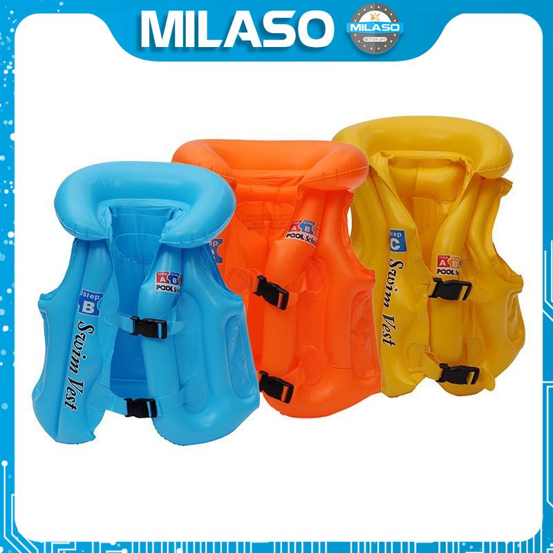 Phao Cho Bé Gái Bé Trai Tập Bơi MILASO Có Khóa Cài An Toàn Size S 1 - 6 Tuổi SS-001097 [Tặng Bơm Phao]