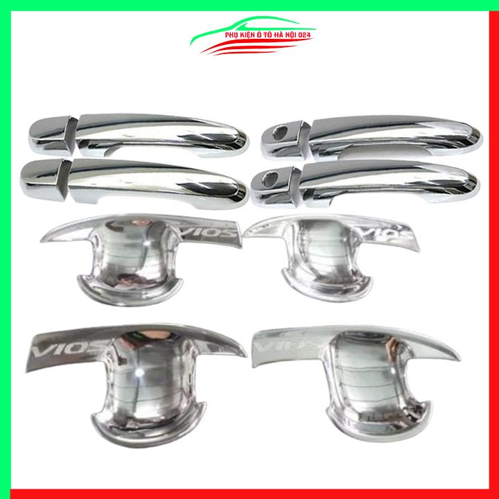 Ốp tay hõm mạ crom Vios 2008-2013 sáng bóng chống trầy bảo vệ cửa xe ô tô