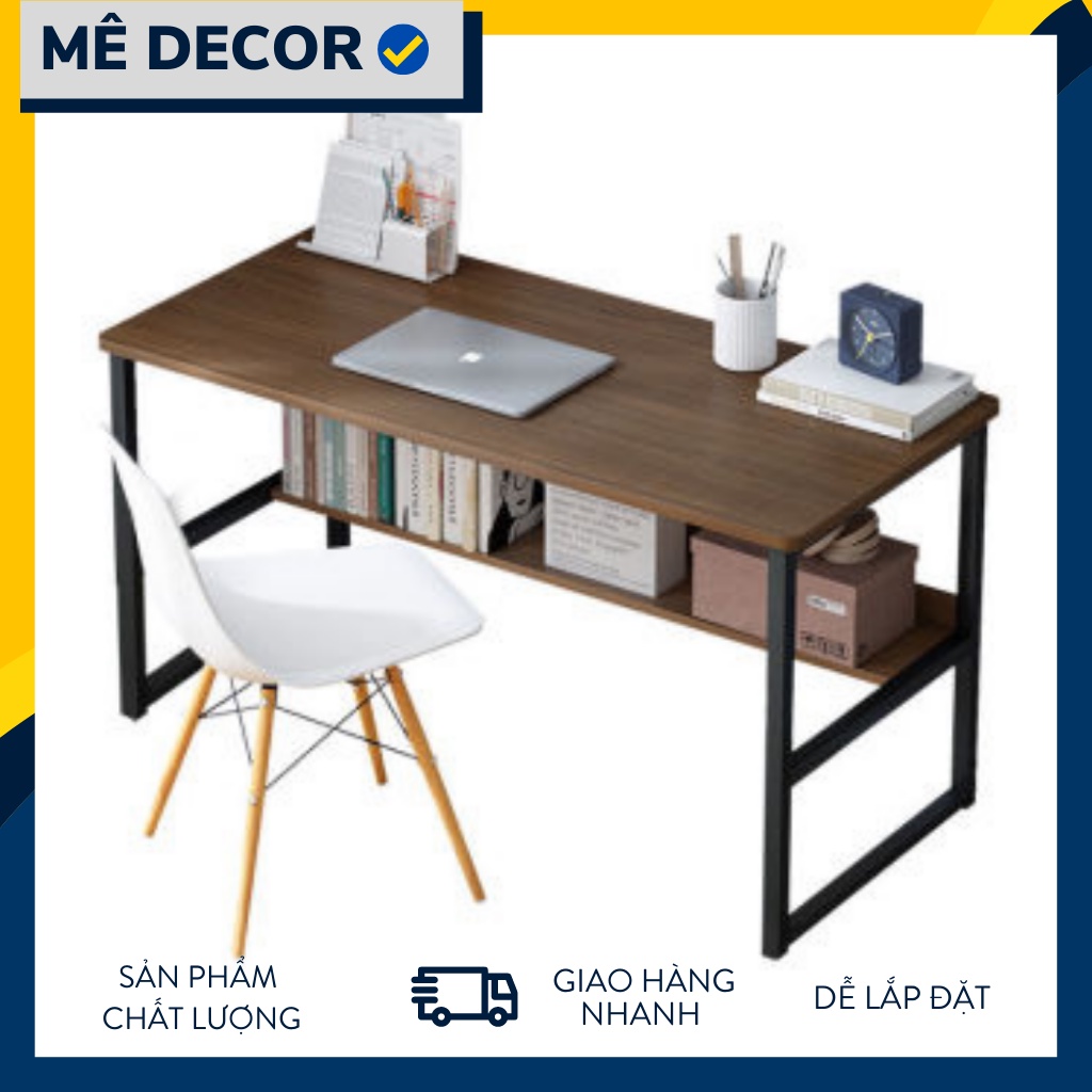 Bàn làm việc học tập kèm giá sách thông minh chân chữ U MÊ DECOR LV10