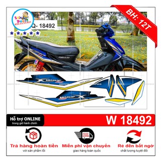 Tem xe wave RSX đời đầu xanh đen