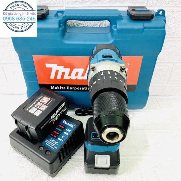 Máy khoan cầm tay pin Makita 118V Không chổi than 3 chức năng, bắn vít tôn đa năng kháng nước 100%