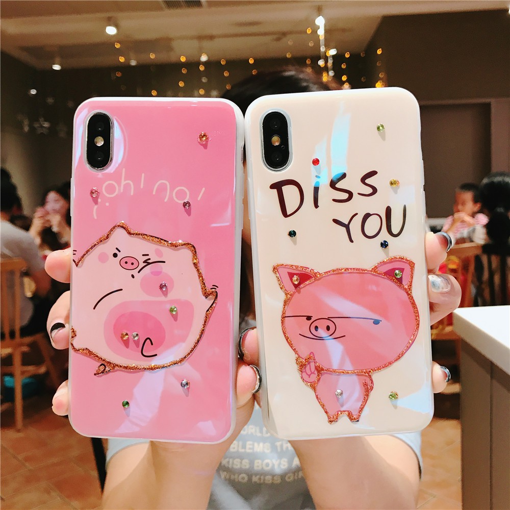 ỐP LƯNG IPHONE HEO HỒNG OH NO - DISS YOU CHO IPHONE 6/7/8, 6Plus/6sPlus/7Plus/8Plus, X/XS, XS Max