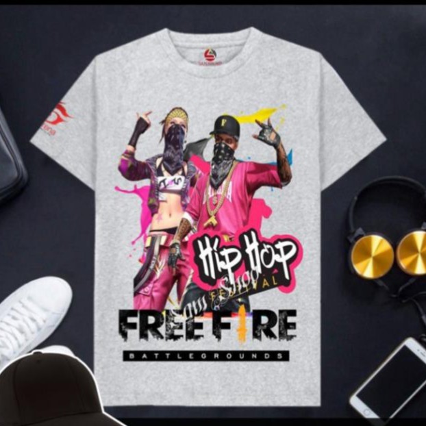 VHL Store [Hàng có sẵn] Áo Free Fire cotton màu xám cổ tròn cực hot MÙA 2 VHL Store