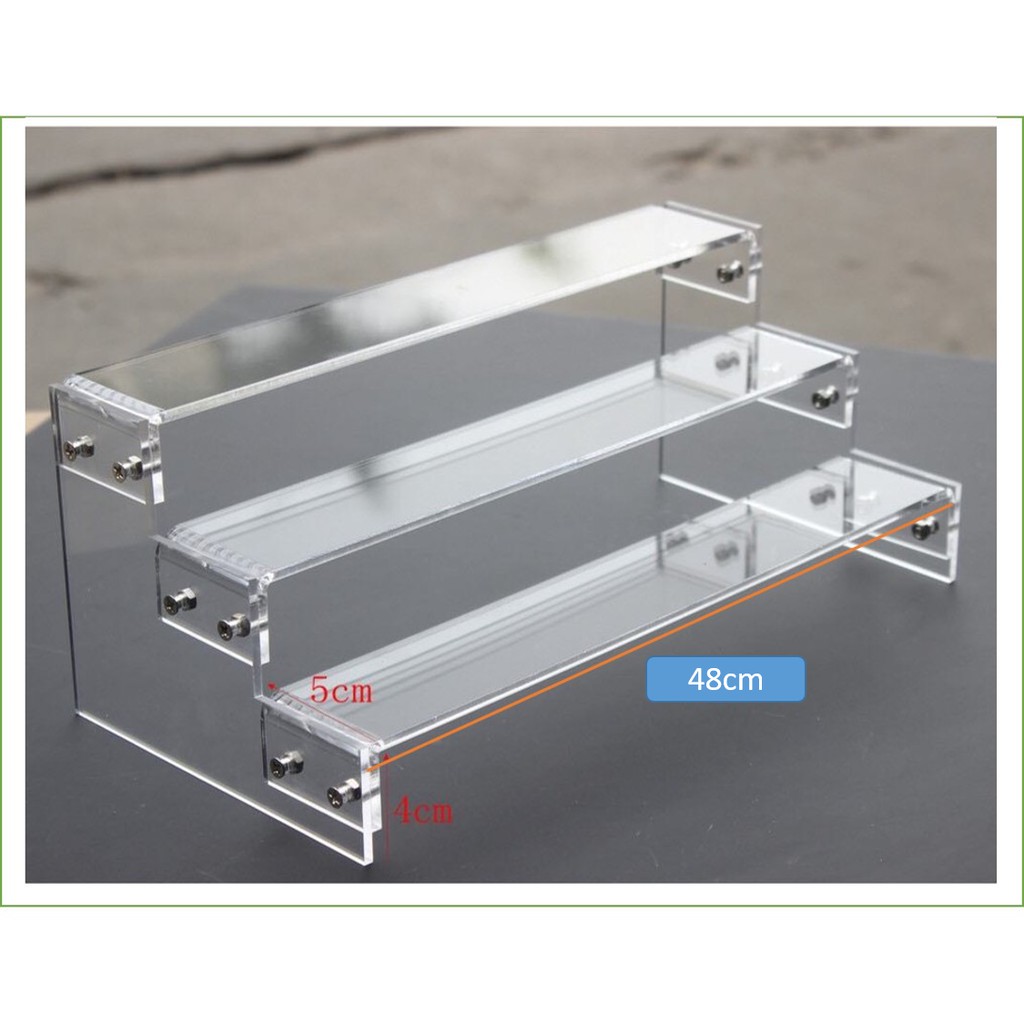 kệ mica trưng bày 4 tầng và 3 tầng