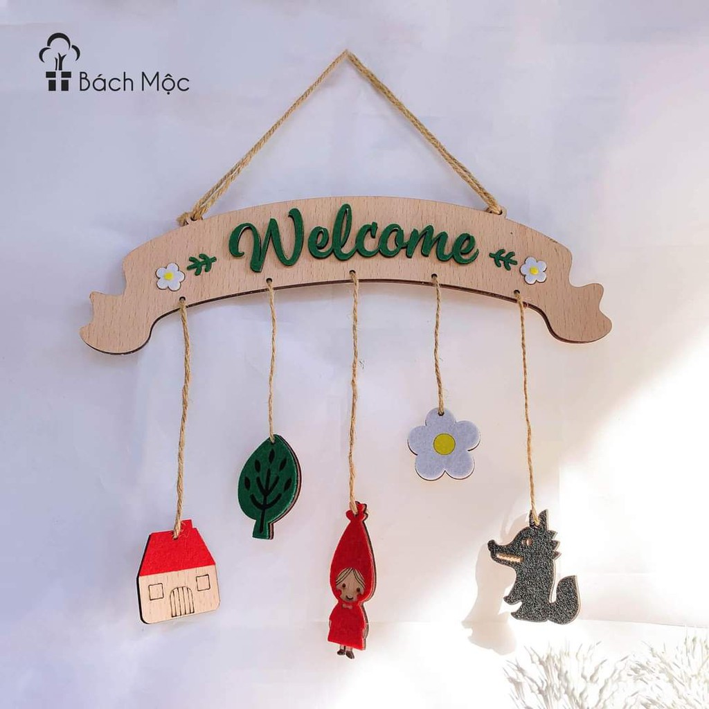 Bảng gỗ decor, bảng gỗ wellcome (bảng gỗ trang trí DNDecor + quà tặng giá trị 17.000đ)