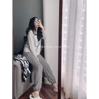 Bộ ngủ gấu caro cute mimee