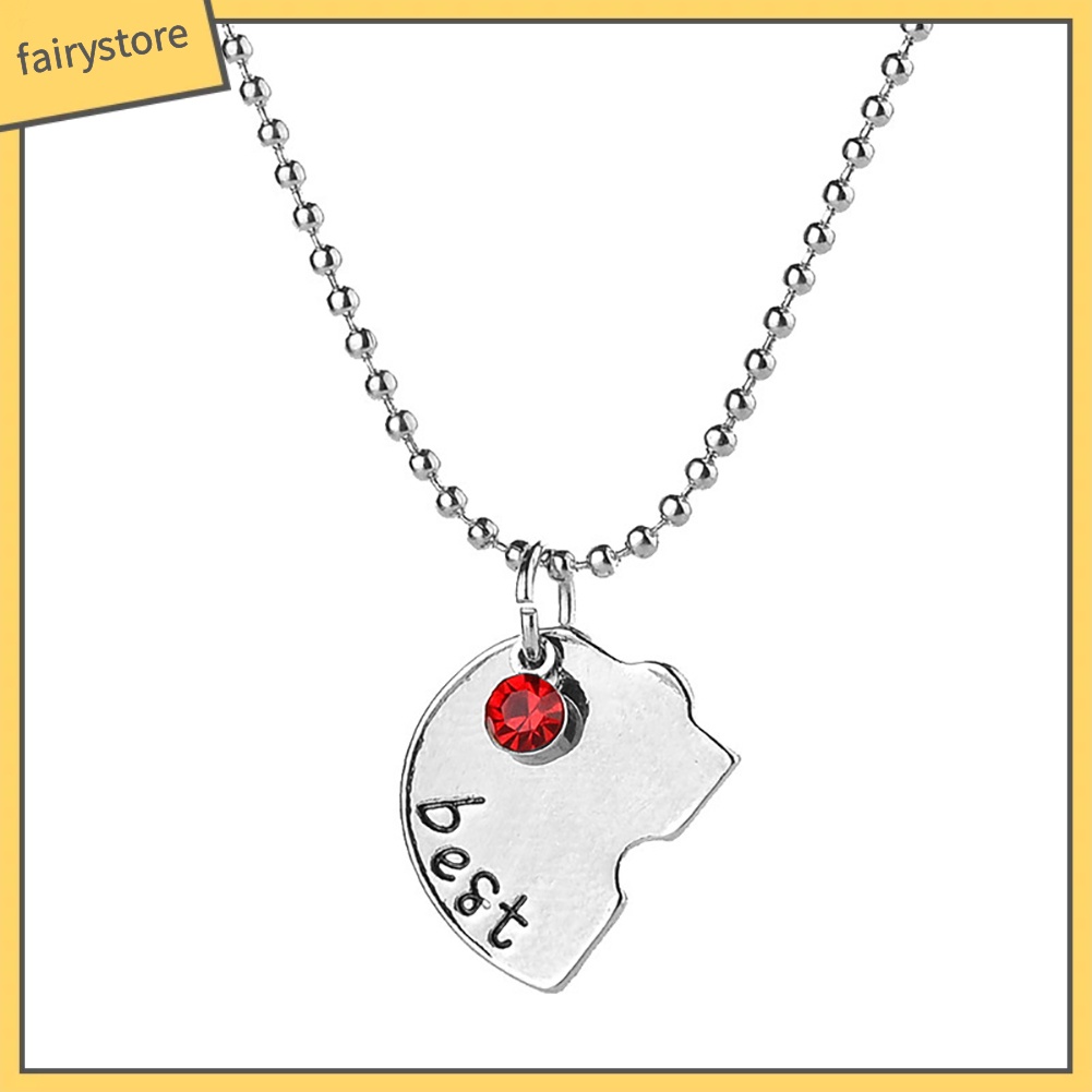 Bộ 4 dây chuyền mảnh ghép trái tim đính kim cương giả dành cho những người bạn