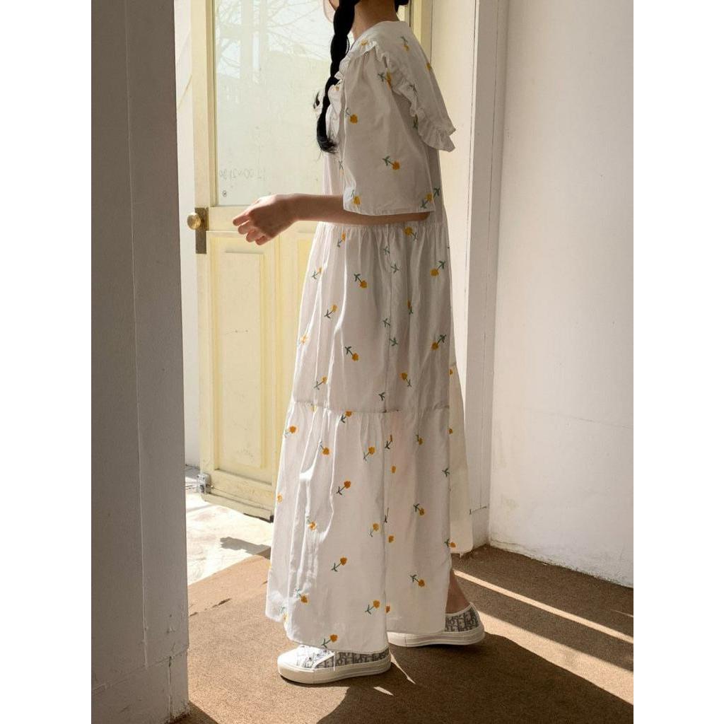 Đầm Xòe Chữ A In Hoa Phong Cách Nhật Bản Xinh Xắn Thời Trang Cho Nữ