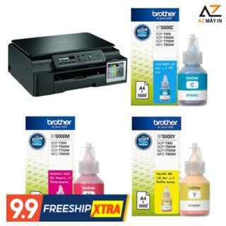 Mực máy in Brother DCP T300, T310, T500W, T510W, T700W, MFC T800W | Mực in Brother BT5000C,Y,M Chính Hãng 100%