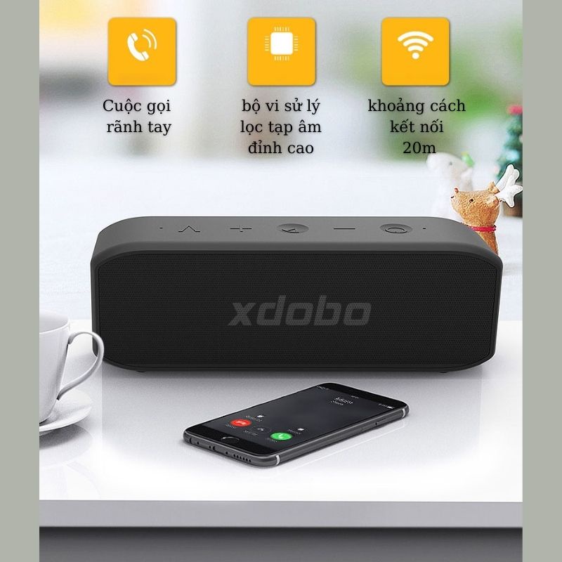 Loa TWS kết nối bluetooth bass trầm chống nước pin trâu chính hãng XDOBO x7