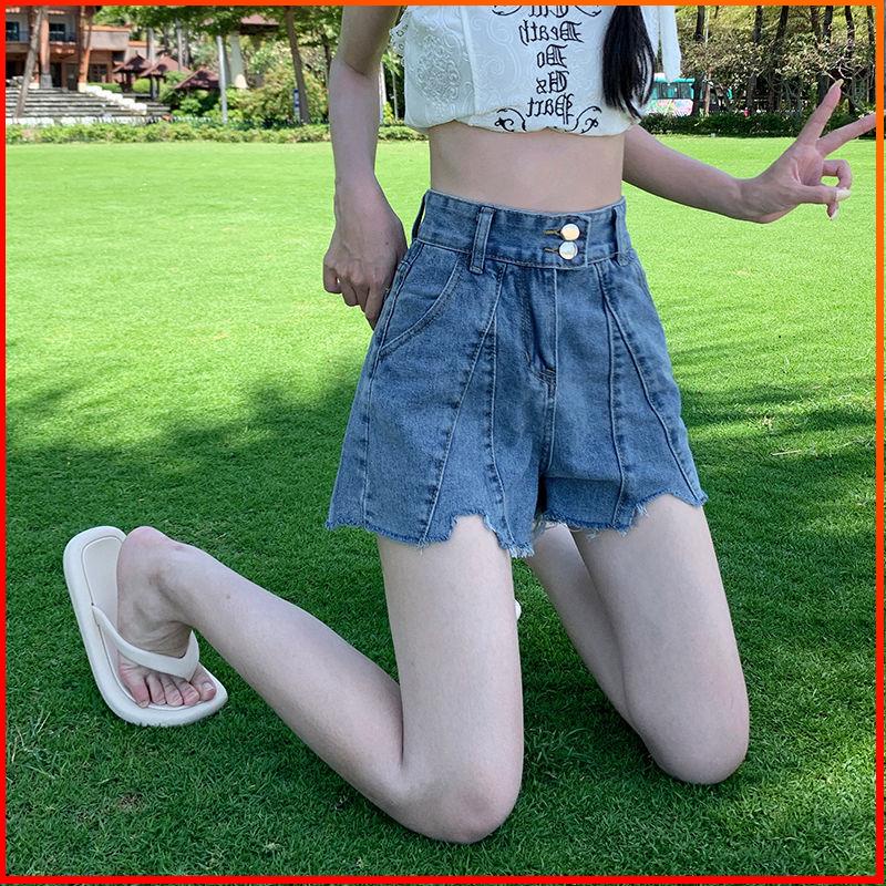 Quần Short Denim Lưng Cao Dáng Rộng Cỡ Lớn Thời Trang Mùa Hè Phong Cách Mới Cho Nữ