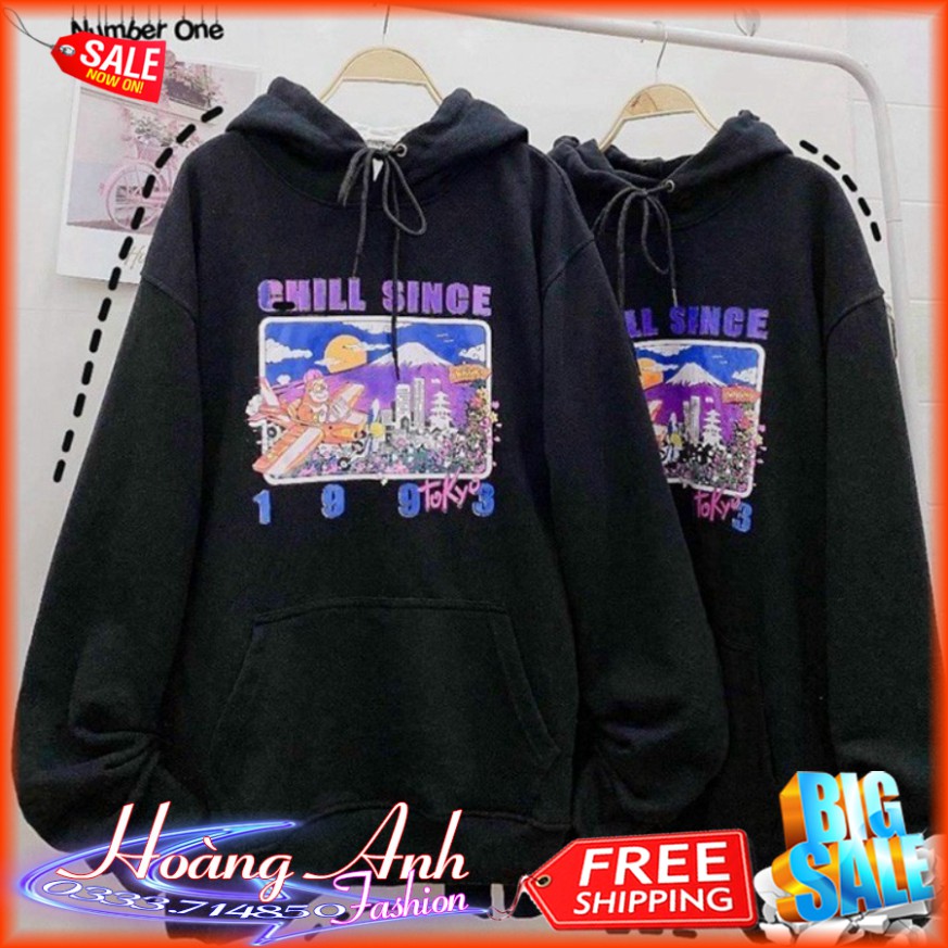 FREESHIP_ ÁO HOODIE - ÁO KHOÁC NỈ NGOẠI Form Dơi Tay Phồng Chill Since 1993 (HD2500 - Kèm Ảnh Thật)