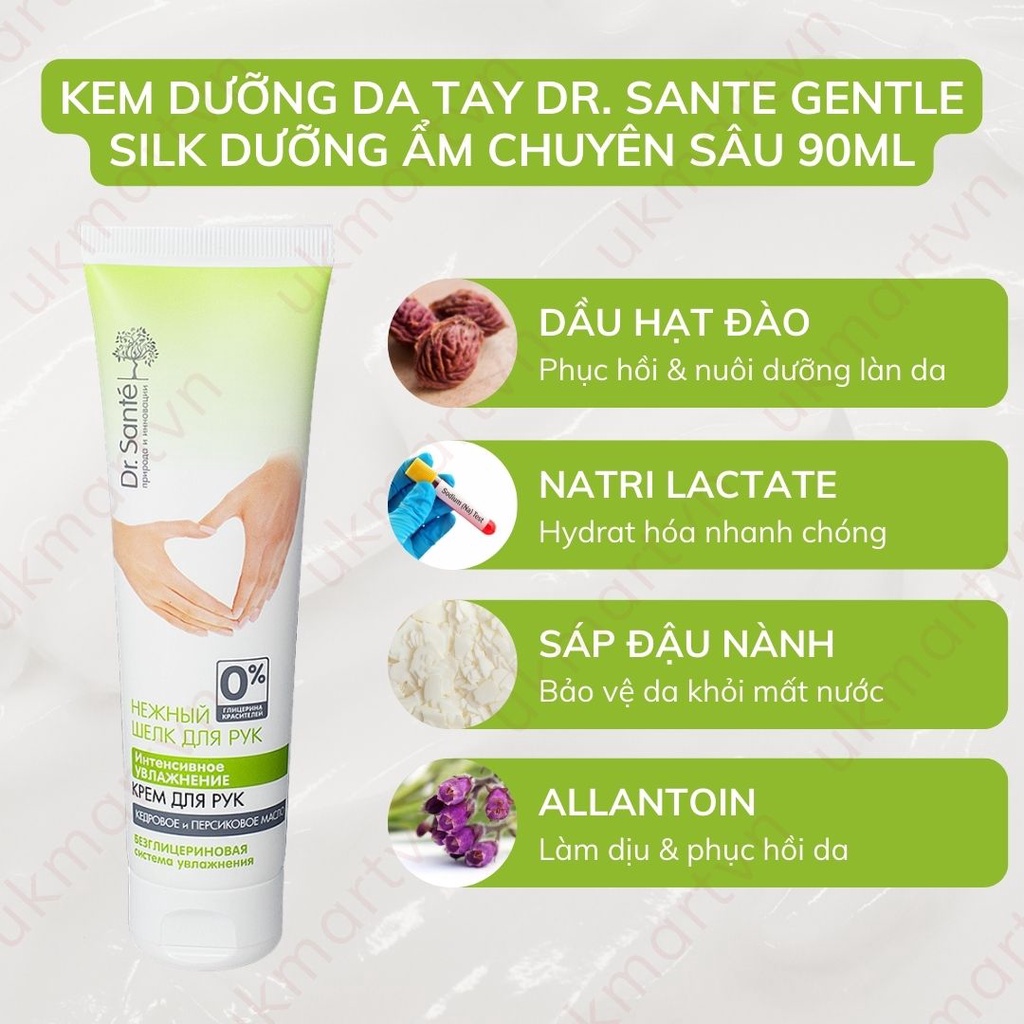 Kem Dưỡng Da Tay Và Móng Dr. Sante Chiết Xuất Dầu Argan Dầu Hạt Đào Và Hạt Tuyết Tùng 90ml