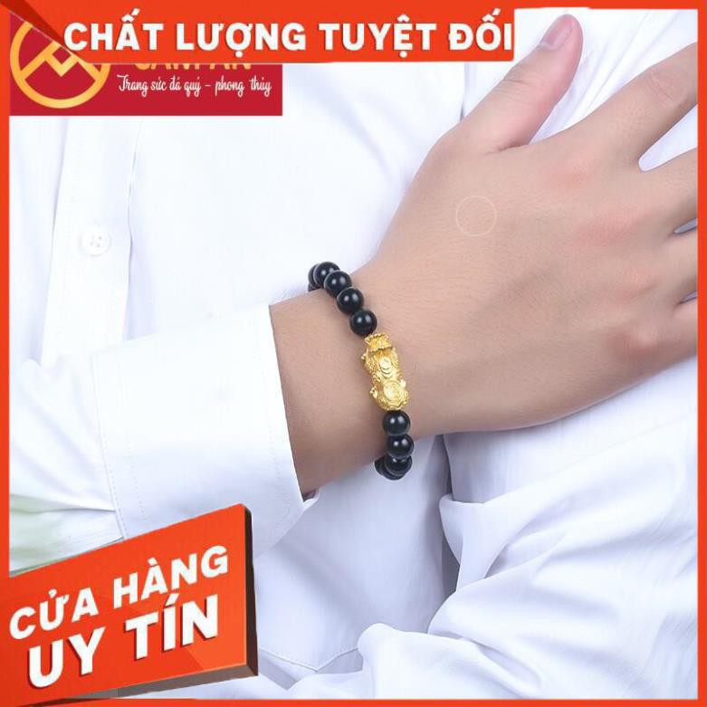 [Mệnh MỘC - THỦY] - Chuỗi Vòng Tay Đen Tỳ Hưu Bằng Đồng Cầu Tài Lộc, May Mắn, Công Việc - Trang sức phong thủy Cẩm  An