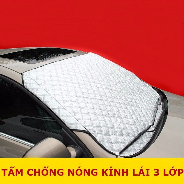Tấm bạt che chắn nắng ngoài kính lái ô tô tráng phủ một lớp nhôm chống nóng cách nhiệt cho xe oto Phù hợp với mọi xe