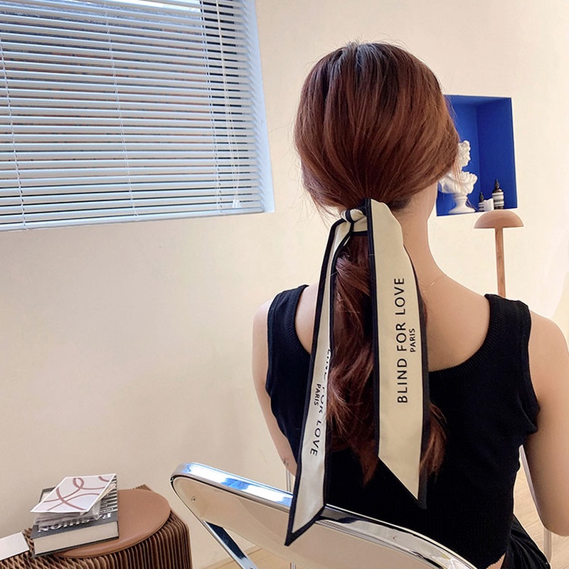 Dây Buộc Tóc Vải Satin Dáng Dài Thắt Nơ Kiểu Pháp Cổ điển Dễ Thương Hàn Quốc