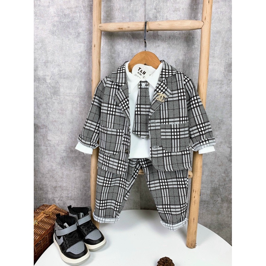 ✔️9-20kg✔️Bộ vest 4 chi tiết siêu xịn xò cho bé trai - TẾT 2022