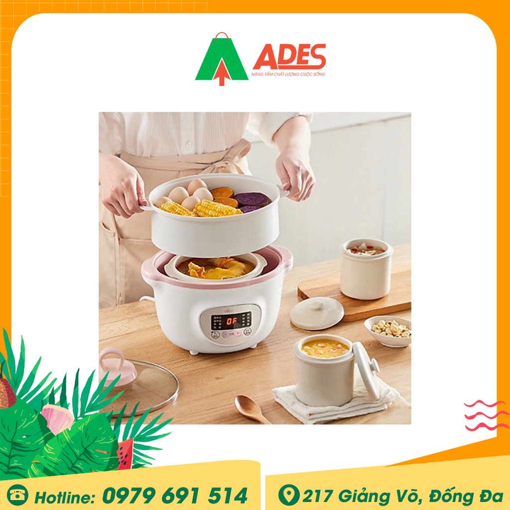 Nồi nấu chậm Bear SUBE002 1.6L - BẢN QUỐC TẾ - Chính hãng Bảo hành 12 tháng - Nấu cháo, Ninh, Hầm, Hấp - NEW 2021