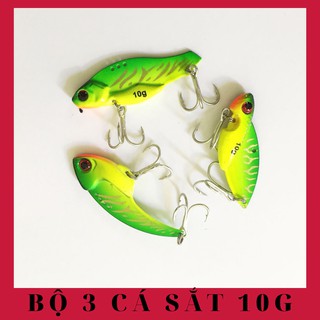 Combo bộ 3 mồi cá sắt câu lóc Orichi + Cicada + fishen loại 10g, mồi cá giả câu lure chìm cá chuối sộp lóc ao hồ