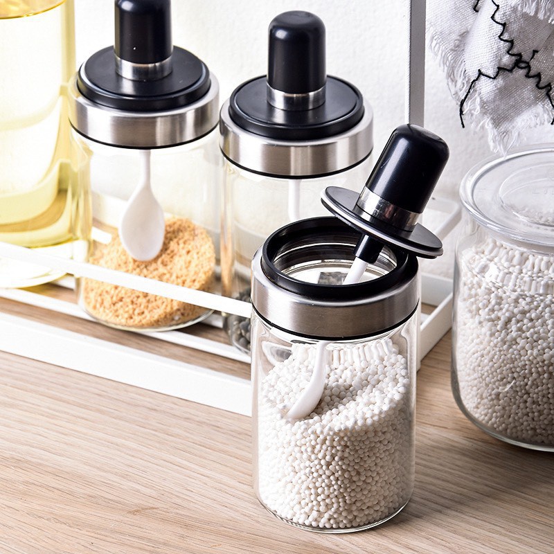 LỌ GIA VỊ THỦY TINH KÈM MUỖNG