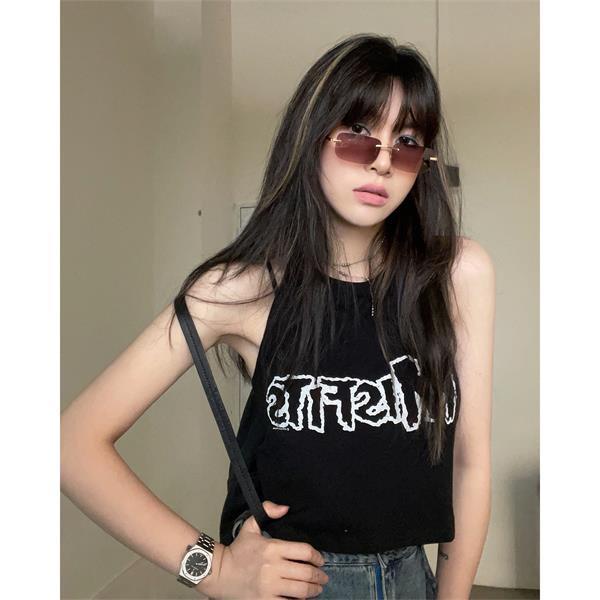 ☎▦✣Áo Ống Hai Dây In Chữ Phong Cách Hàn Quốc Thời Trang Mùa Hè Mới Cho Bạn Gái