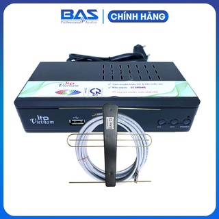 Combo đầu thu truyền hình số mặt đất dvb t2 ltp stb 1406, anten khuếch đại dây 5m, anten liền dây vry 12m