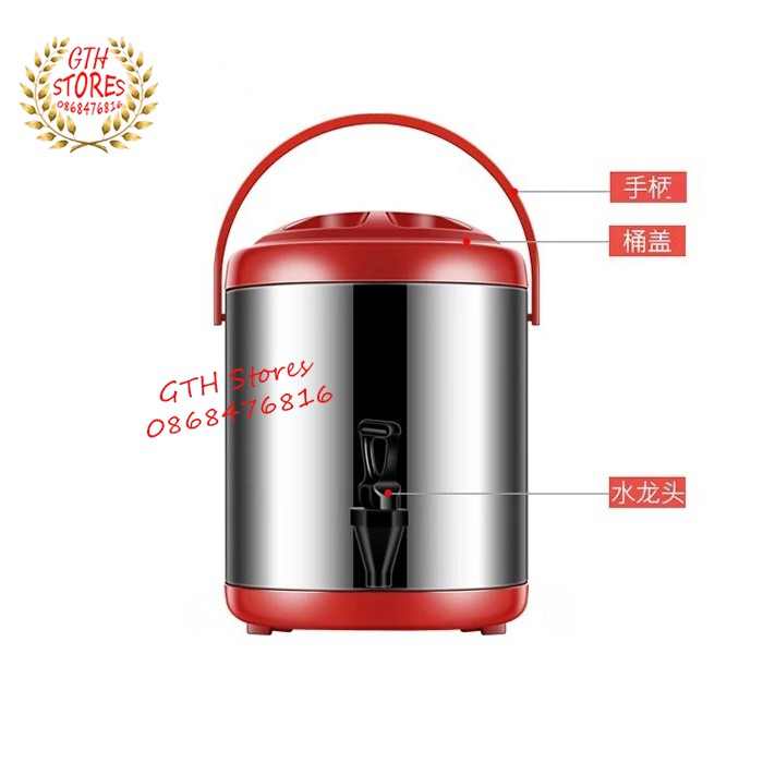 Bình ủ trà inox 6l 8l 10l 12l (Loại 1 dày) Bình ủ trà 3 LỚP GIỮ NHIỆT-GTH Stores