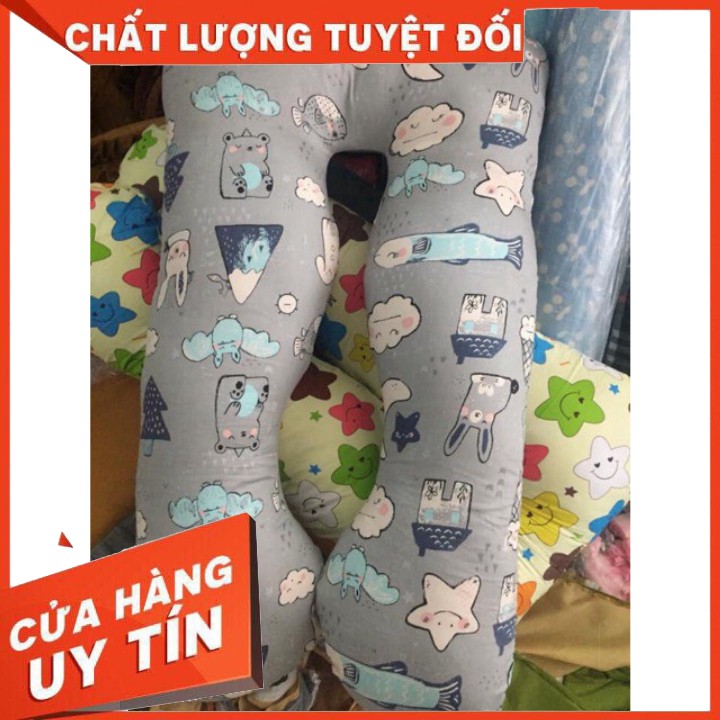 Gối bầu chữ U vải Cotton 100% mẫu mới nhất( kích thước 80-130cm)