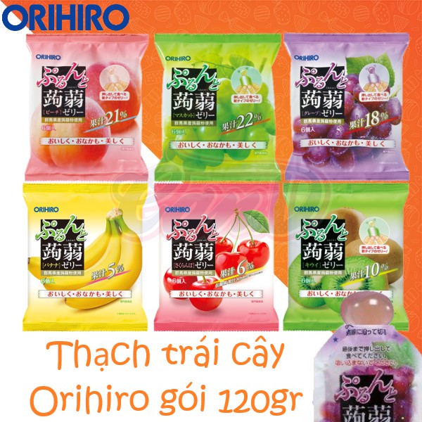 [Mã 156FMCGSALE hoàn 8% đơn 500K] (9 vị) Thạch trái cây Orihiro 120gr