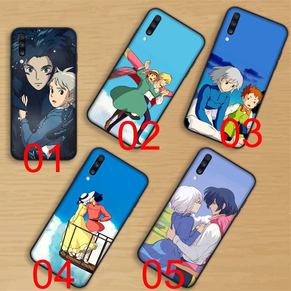 Ốp điện thoại mềm viền đen in hình ảnh phim Howl's Moving Castle cho Samsung Galaxy S6 S7 Edge S8 S9 Plus Note 8 9