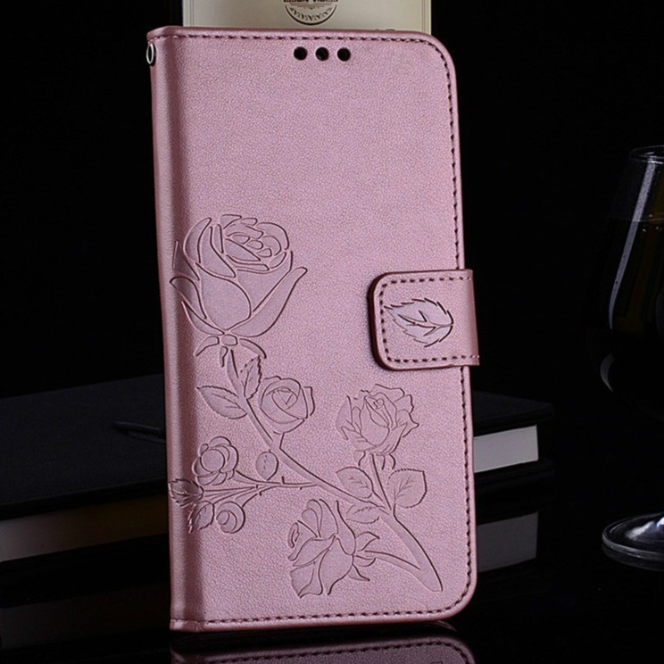 Bao da điện thoại họa tiết hoa hồng khắc nổi có ngăn đựng thẻ cho Samsung J1 J3 J5 J7（2016）J1mini prime | BigBuy360 - bigbuy360.vn