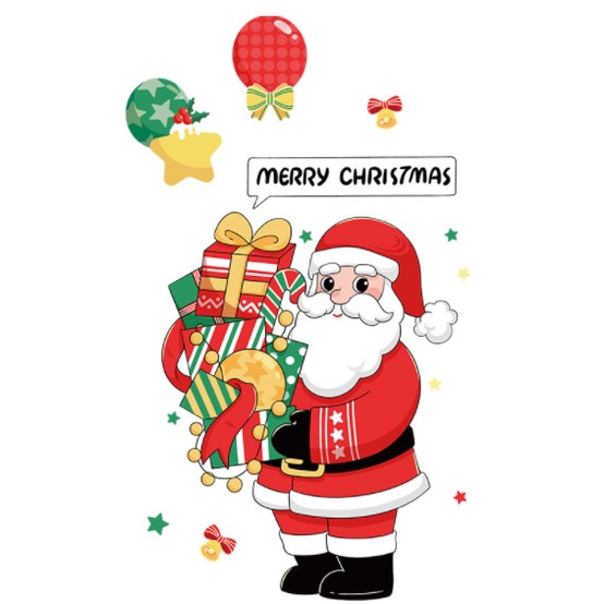 Decal dán tường Noel Hít Tĩnh Điện không Dơ Kính - Noel khổ lớn 2 mẫu tự chọn