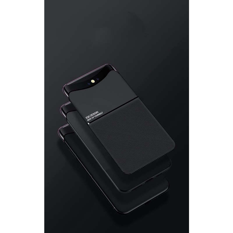 Ốp Điện Thoại Da Cứng Mặt Nhám Kèm Móc Xỏ Ngón Nam Châm Kim Loại Cho OPPO Find X