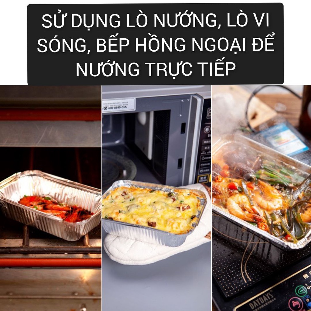 khay giấy bạc lót nồi chiên , lò vi sóng dùng nướng đồ trong nhà bếp chumdecor NB16