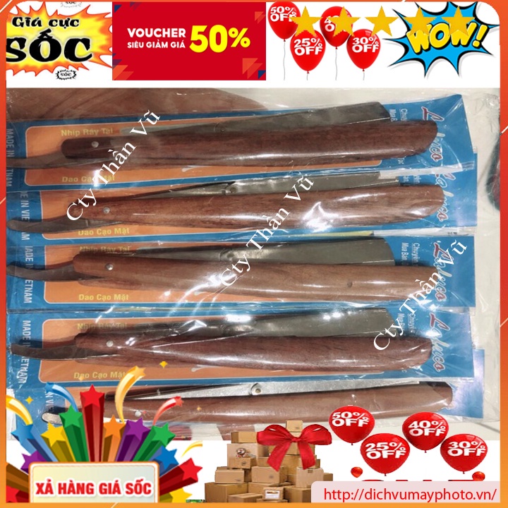 Dao cạo lông mặt cán bằng gỗ dễ cầm nhỏ gọn tiện lợi