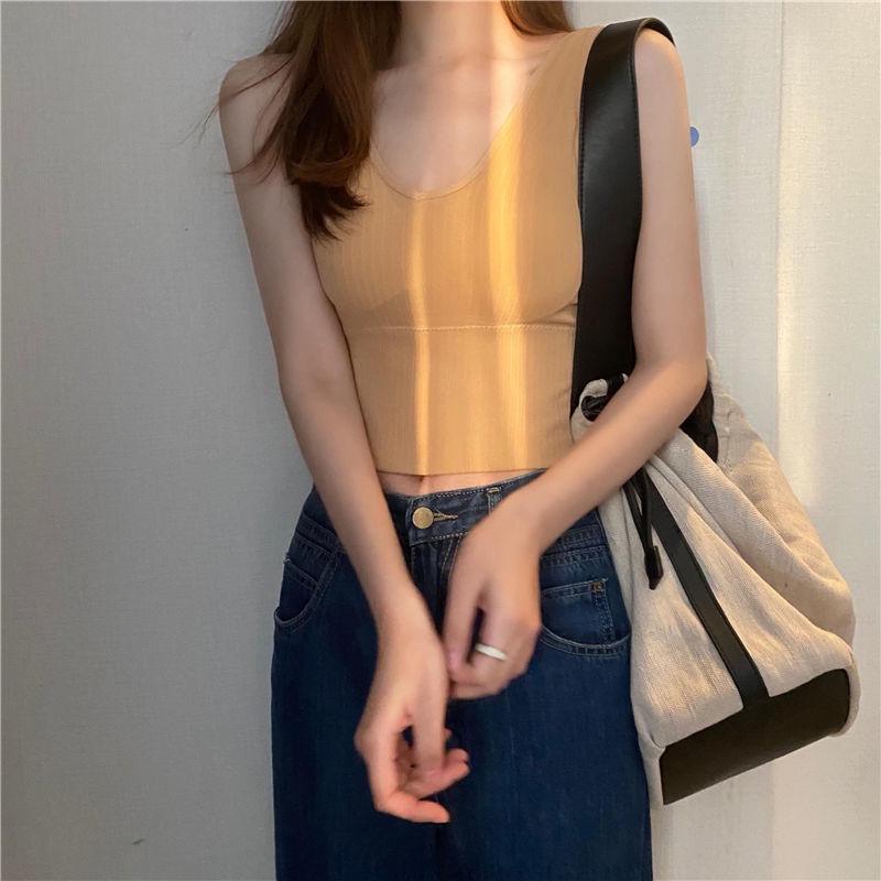 Áo Hai Dây Cổ Chữ V Màu Sắc Trơn Quyến Rũ Dễ Phối Đồ Thời Trang Cho Nữ