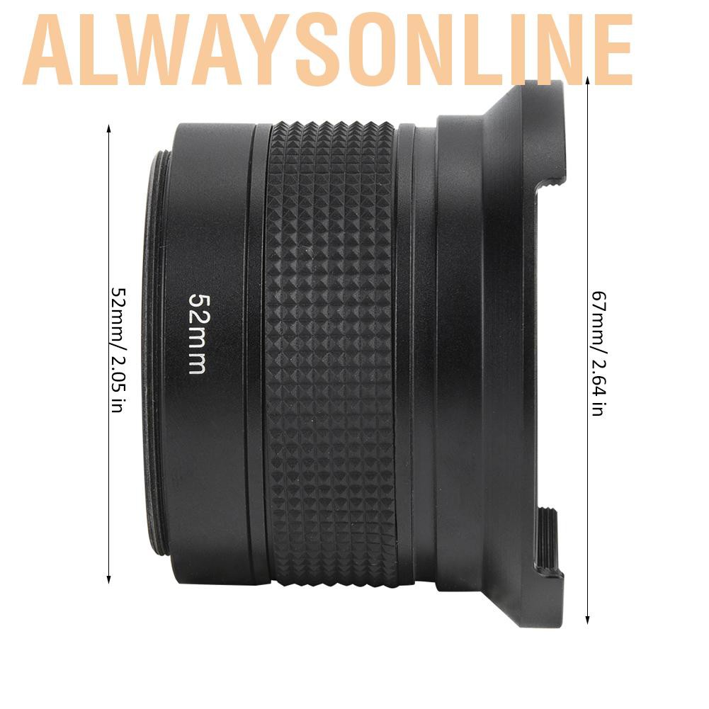 Ống Kính Góc Rộng Alwaysonline 52mm 0.35x Cho Máy Ảnh Canon / Minolta / Sony Slr