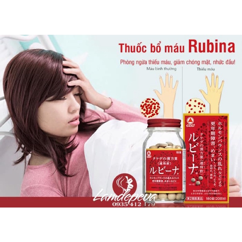Viên uống BỔ MÁU Rubina Nhật Bản 180 viên