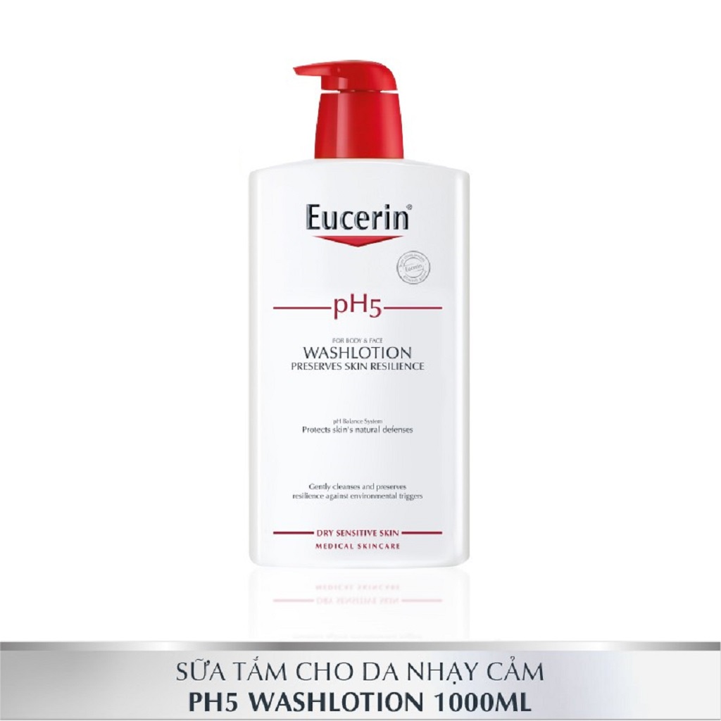 Sản Phẩm Làm Sạch Da Mặt Và Cơ Thể Eucerin pH5 for Body &amp; Face Washlotion 200ml - 400ml - 1000ml