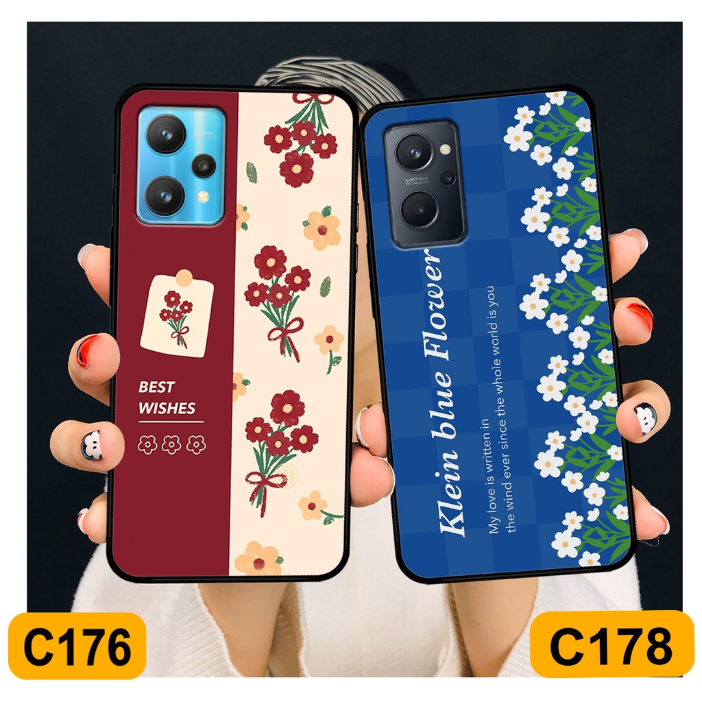 Ốp Realme 9i in hình hoa cỏ nhẹ nhàng,họa tiết caro xinh xắn.ốp lưng chống sốc