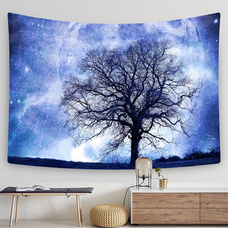 Bắc Âu Moon Forest Phong cảnh Sinh viên Ký túc xá Phòng ngủ Đầu giường Sofa Treo tường Đẹp Bầu trời đầy sao Tấm thảm Mặt trăng Những gì bạn thấy là những gì bạn nhận được