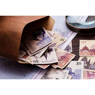 Bộ 45 Sticker Tem Thư Cổ Điển E55