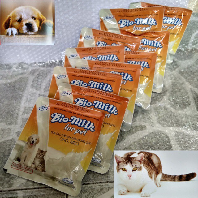 SỮA BỘT DINH DƯỠNG CHO CHÓ MÈO BIO MILK ( TÚI 100GRAM)