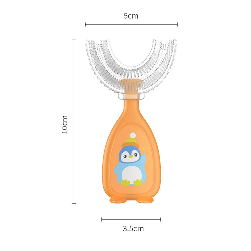 Bàn chải đánh răng silicone hình chữ U cho bé 2-12 tuổi